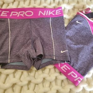 Nike women's pro dri-fit cropped top and short